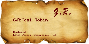 Gácsi Robin névjegykártya